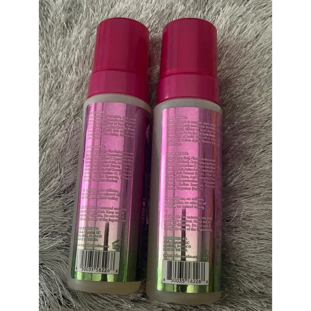 Mielle Organics Rice Water & Aloe Vera Braid Set Foam 7.5oz 2 Pack New‎